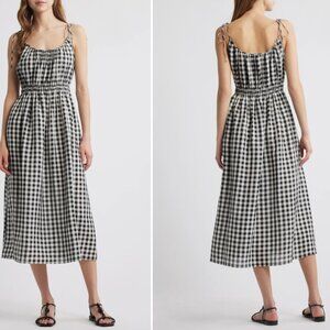 Doen Leslie Gingham Pleated Maxi Dress